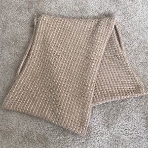 Calvin Klein Tan and Metallic Knit Infinity Scarf